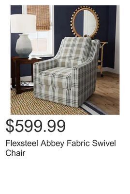 Costco Flexsteel abbey fabric swivel chair offer