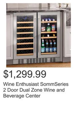 Costco Wine enthusiast sommseries 2 door dual zone wine and beverage center offer
