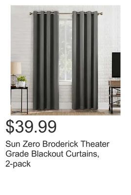 Costco Sun zero broderick theater grade blackout curtains, 2-pack offer
