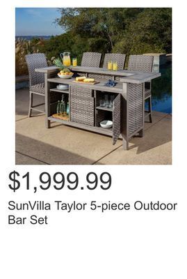 Costco Sunvilla taylor 5-piece outdoor bar set offer