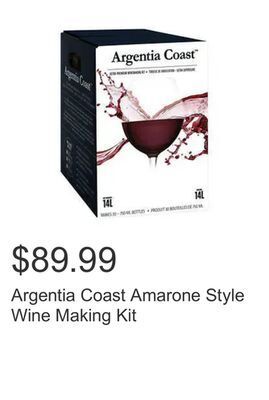 Costco Argentia coast amarone style wine making kit offer