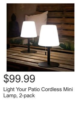 Costco Light your patio cordless mini lamp, 2-pack offer