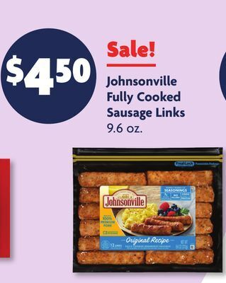 Family Dollar Johnsonville fully cooked sausage links offer