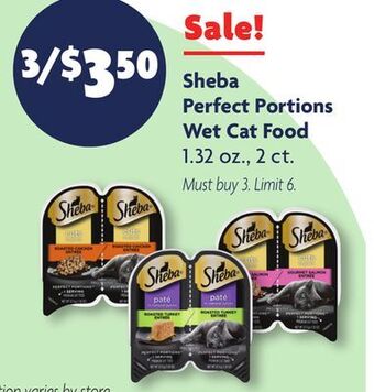 Family Dollar Sheba perfect portions wet cat food offer
