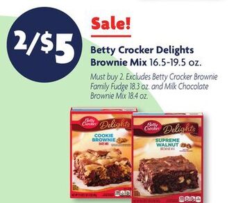 Family Dollar Betty crocker delights brownie mix offer
