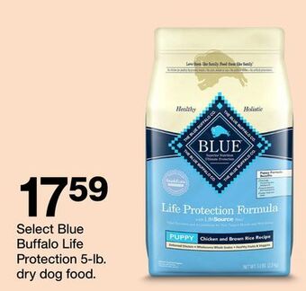 Target Select blue buffalo life protection 5-lb. dry dog food offer