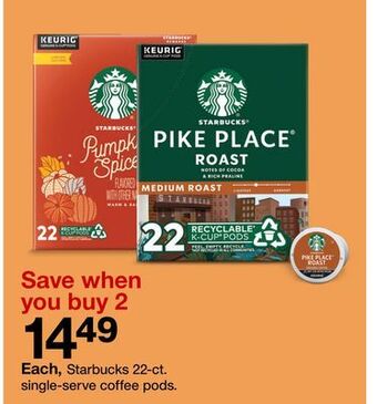 Target Starbucks 22-ct. single-serve coffee pods offer