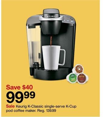 Target Keurig k-classic single-serve k-cup pod coffee maker offer