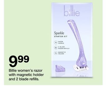 Target Billie women's razor with magnetic holder and 2 blade refills offer