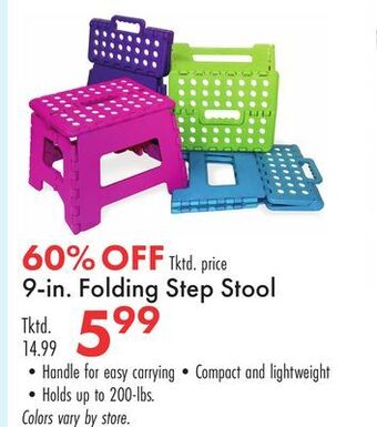 Boscov's 9-in. folding step stool offer
