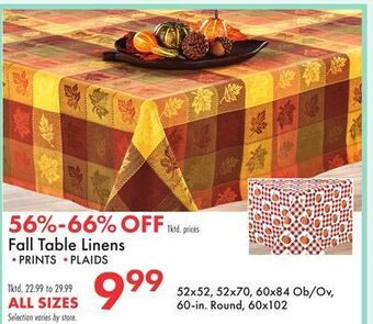 Boscov's Fall table linens offer