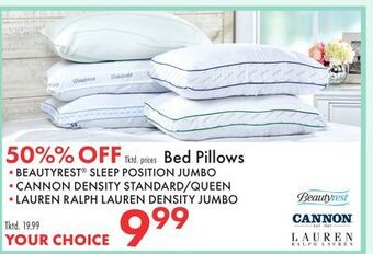 Boscov's Bed pillows offer