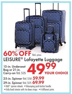 Boscov's Leisure lafayette luggage offer