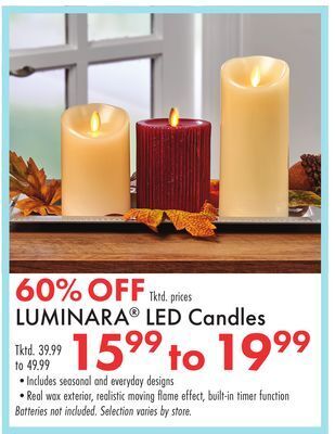 Boscov's Luminara led candles offer