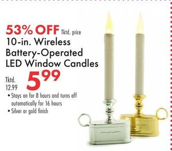 Boscov's 10-in. wireless battery-operated led window candles offer