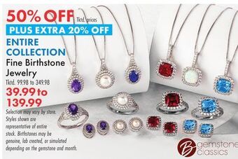 Boscov's Entire collection fine birthstone jewelry offer