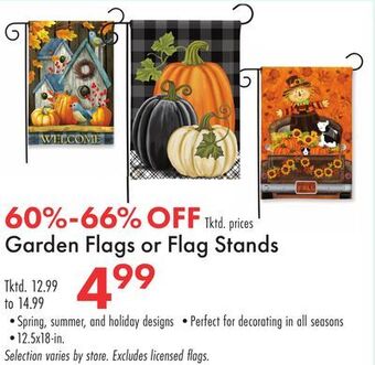 Boscov's Garden flags or flag stands offer