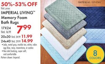 Boscov's Imperial living memory foam bath rugs offer