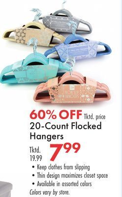 Boscov's 20-count flocked hangers offer