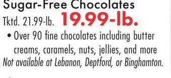 Boscov's Sugar-free chocolates offer