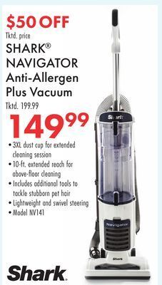 Boscov's Shark navigator anti-allergen plus vacuum offer