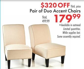Boscov's Pair of duo accent chairs offer