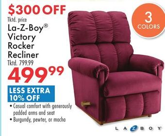 Boscov's La-z-boy victory rocker recliner offer