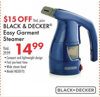 Boscov's Black & decker easy garment steamer offer