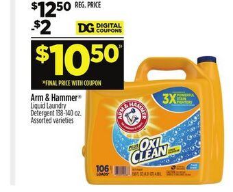 Dollar General Arm & hammer liquid laundry detergent offer