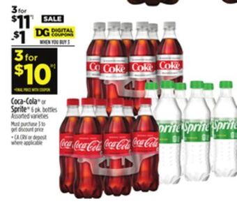 Dollar General Coca-cola or sprite offer