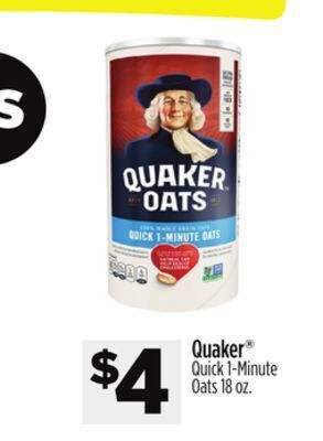 Dollar General Quaker quick 1-minute oats offer