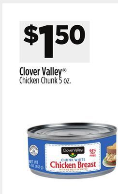 Dollar General Clover valley chicken chunk offer
