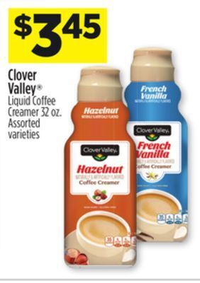 Dollar General Clover valley liquid coffee creamer offer