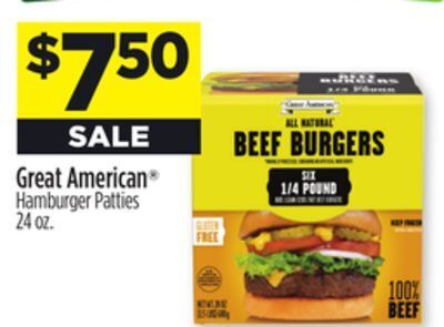 Dollar General Great american hamburger patties offer