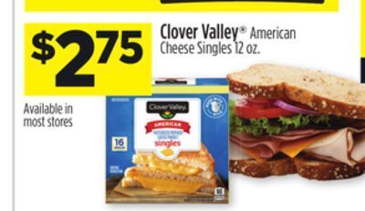 Dollar General Clover valley american cheese singles offer