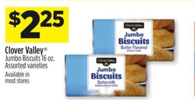 Dollar General Clover valley jumbo biscuits offer