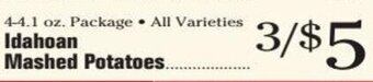 Morton Williams Idahoan Mashed Potatoes offer