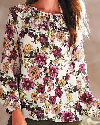 Boscov's Beach garden print blouse offer