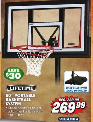 Big 5 Lifetime 50 portable basketball hoop offer
