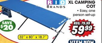 Big 5 Rio gear xl camping cot offer