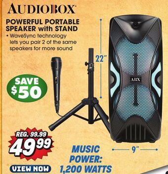 Big 5 Audiobox powerful portable speaker with stand offer
