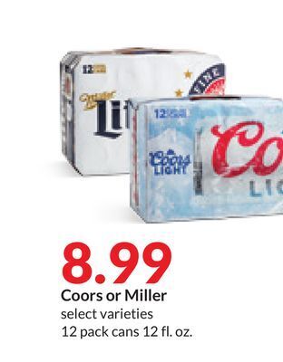 Hy-Vee Coors or miller offer