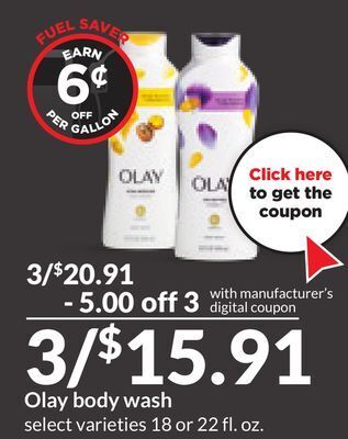 Hy-Vee Olay body wash offer