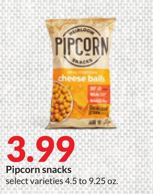 Hy-Vee Pipcorn snacks offer
