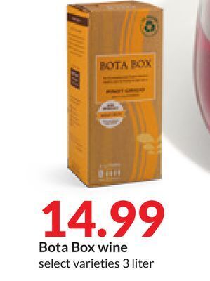Hy-Vee Bota box wine offer