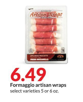 Hy-Vee Formaggio artisan wraps offer