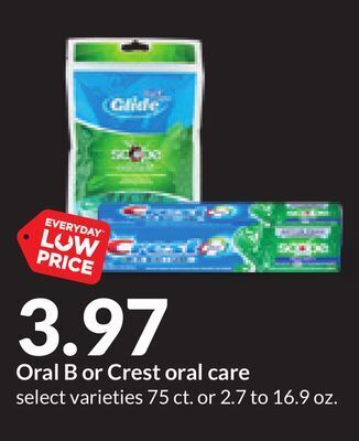 Hy-Vee Oral b or crest oral care offer