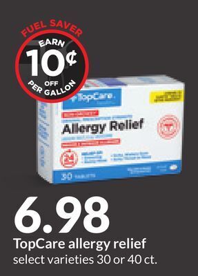 Hy-Vee Topcare allergy relief offer