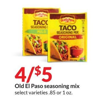 Hy-Vee Old el paso seasoning mix offer