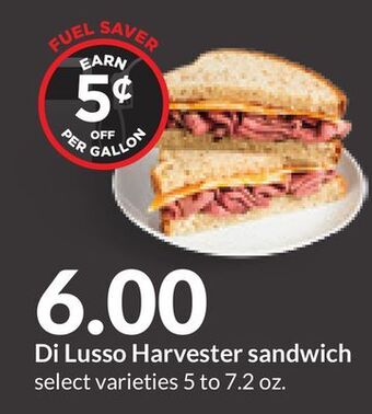 Hy-Vee Di lusso harvester sandwich offer